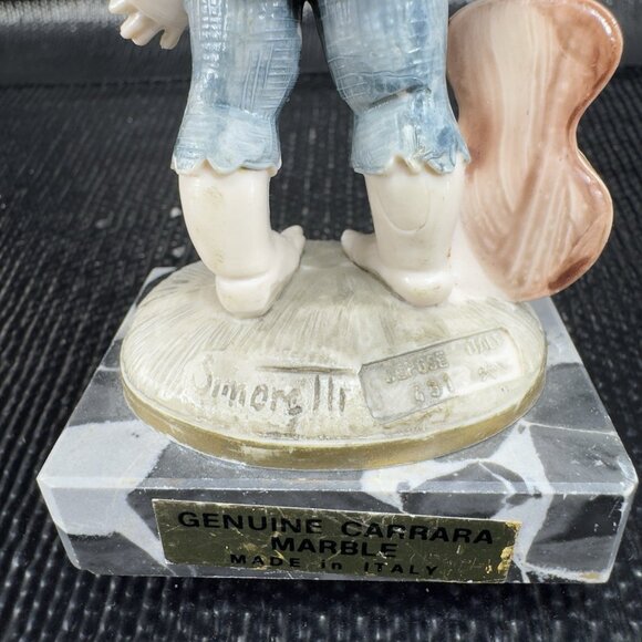 Simonelli Fontanini Carrara Marble Base Depose Italy Figurine Boy Poncho Figure - Picture 4 of 8